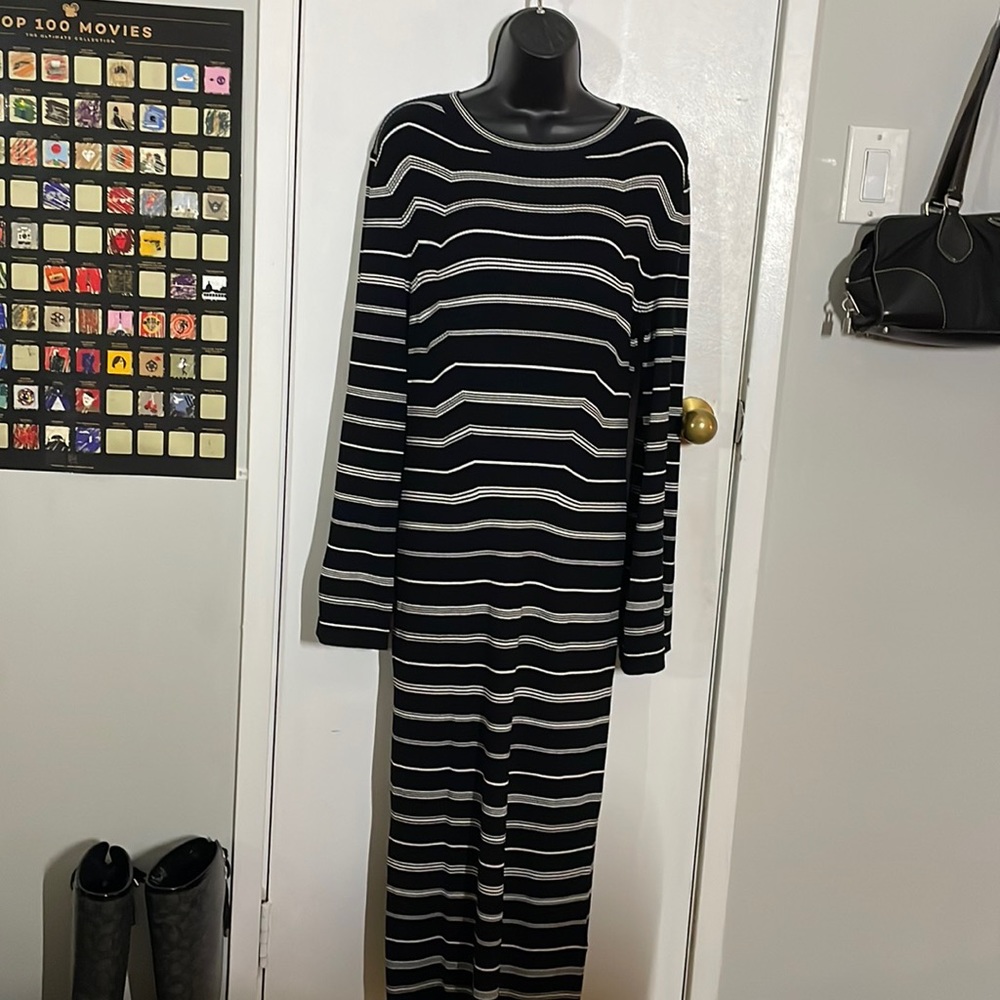 Black and White knit maxi dress